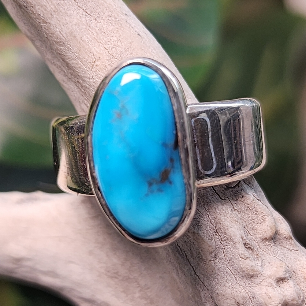 Starborn Sterling Silver and Turquoise Ring Size 7.75